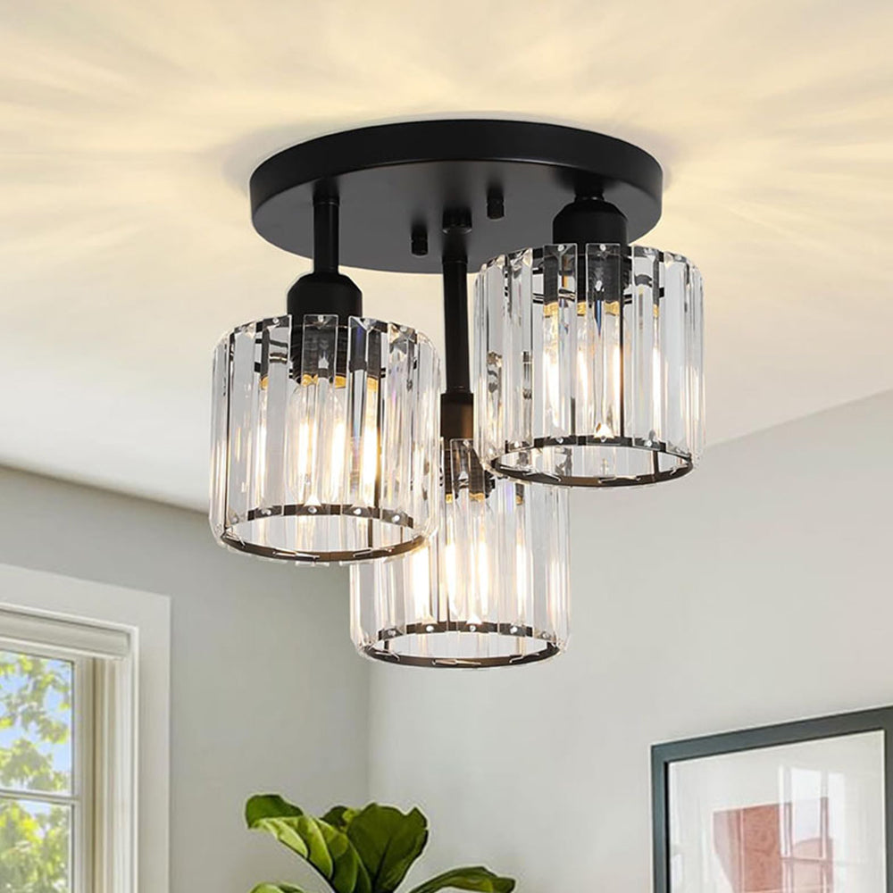 Luminera | Elegante Kristallen Glazen Semi-Plafondlamp
