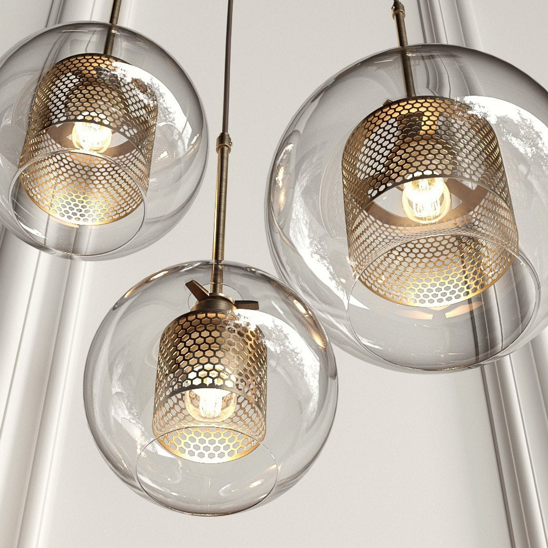 Cylura | Moderne Heldere Glas En Geperforeerde Binnenlamp Hanglamp