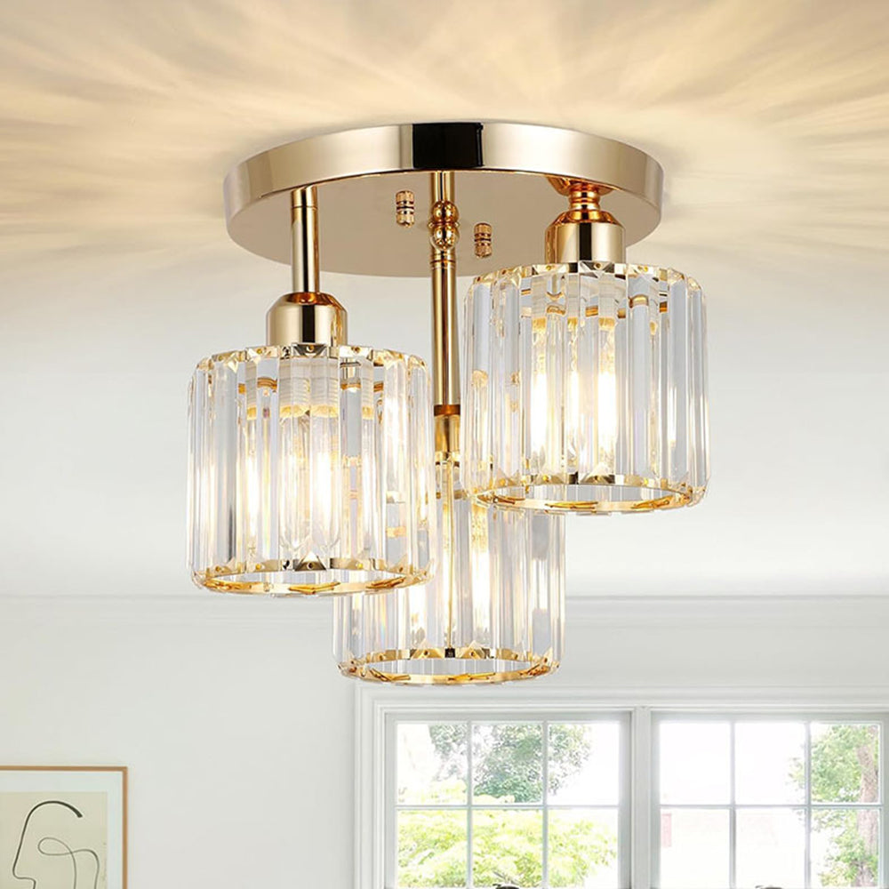Luminera | Elegante Kristallen Glazen Semi-Plafondlamp