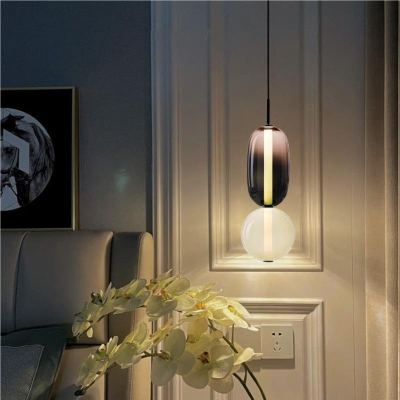 Alvura | Moderne Elliptische Laagvormige Kunstzinnige Glazen Hanglamp