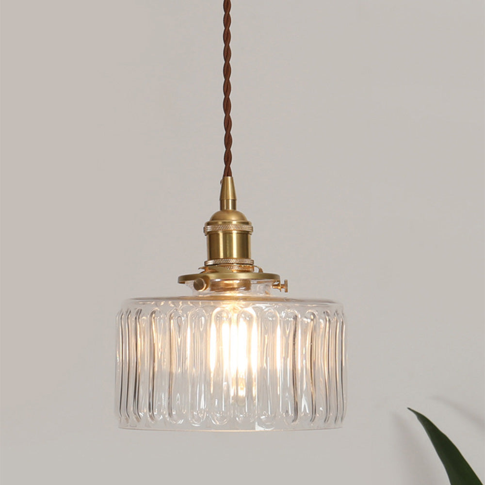 Viridis | Retro Textuur Glazen Cilinder Hanglamp