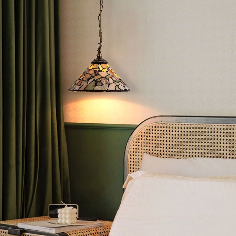 Luvidorse | Mozaïek Glas-in-lood Conische Hanglamp