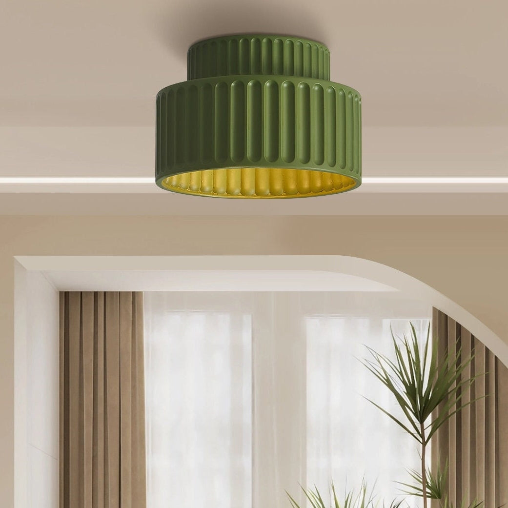 Ceramis | Moderne Geribbelde Hars Plafondlamp
