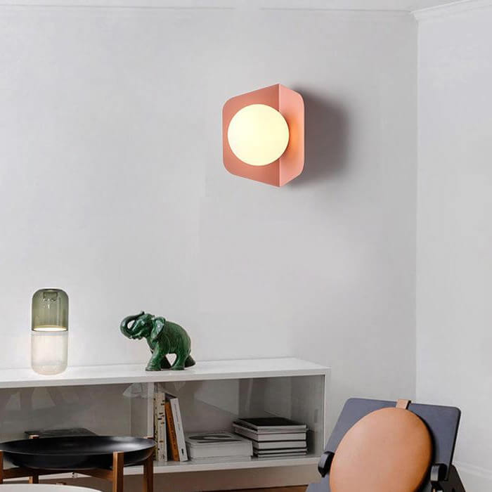 Veltryx | Minimalistische Matglazen Bol Moderne Metalen Wandlamp