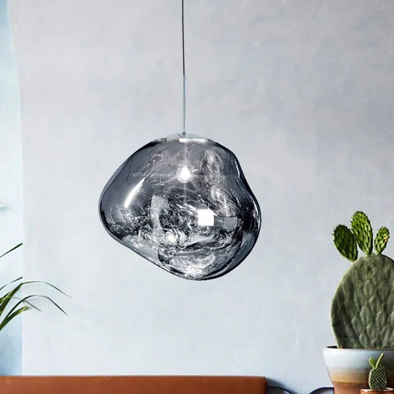 Zora | Moderne Abstract Gesmolten Glazen Translucente Hanglamp