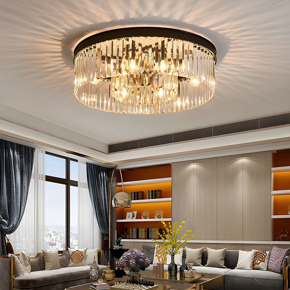 Clarita | Moderne Ronde Kristallen Prisma Plafondlamp