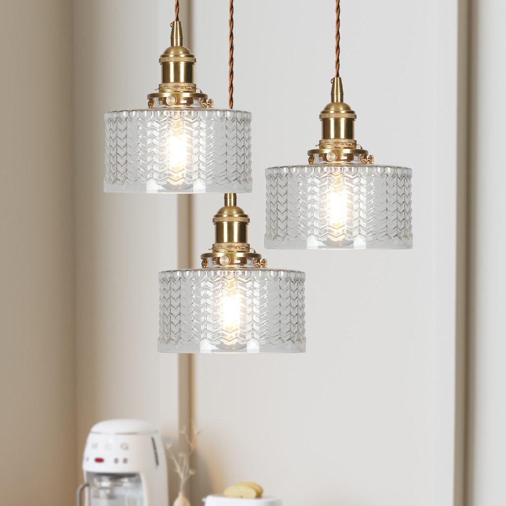 Viridis | Retro Textuur Glazen Cilinder Hanglamp
