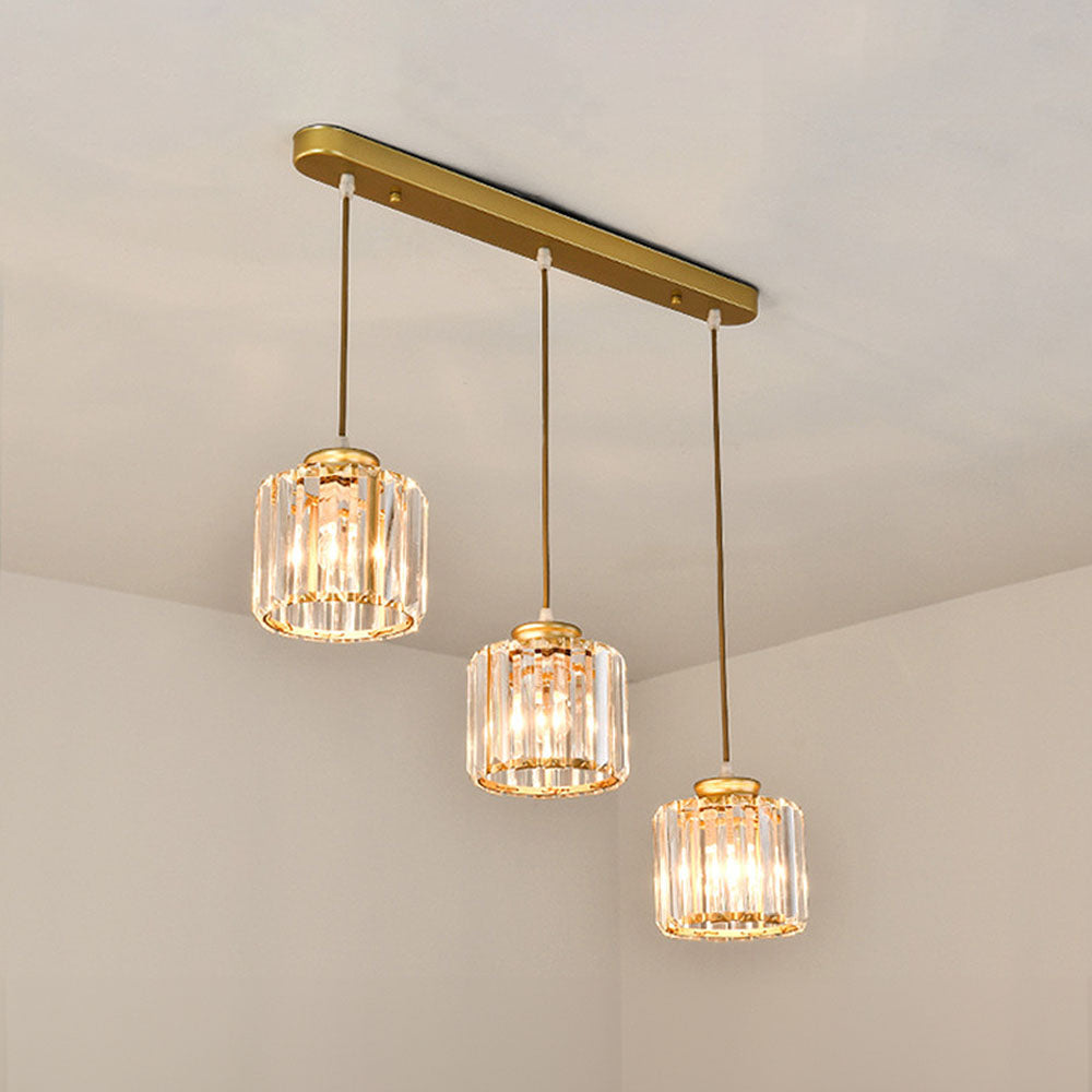 Cubica | Hedendaagse Multi-Licht Metalen en Kristallen Prismahanglamp