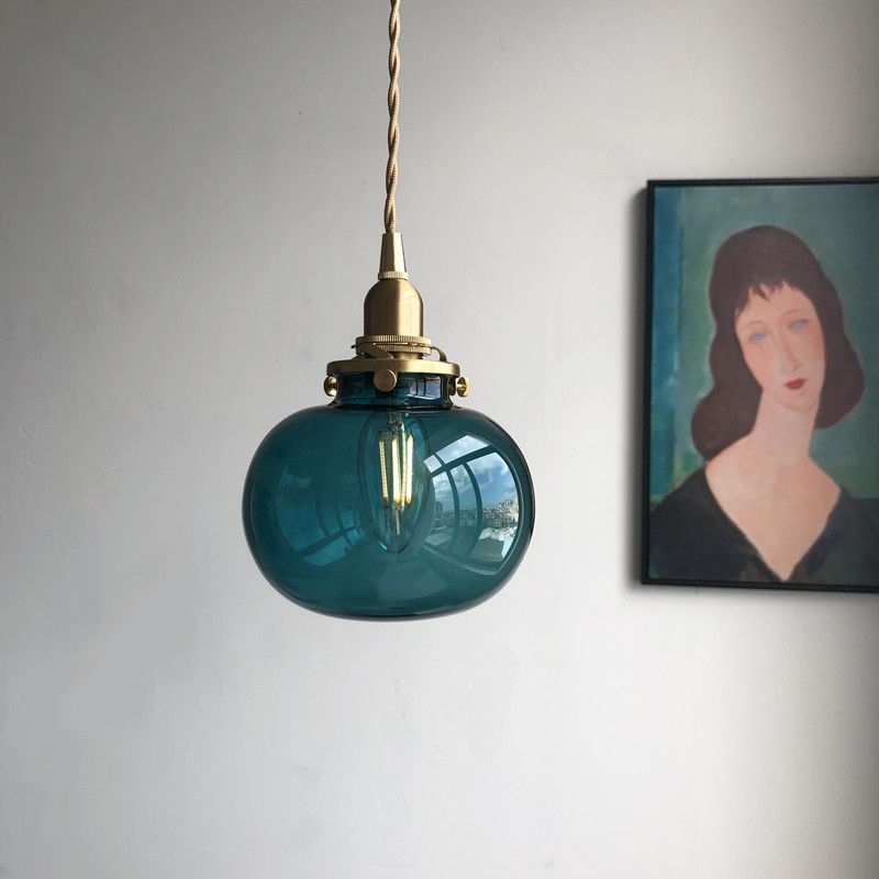 Pythos | Vintage Pompoen Glazen Geribbelde LED Hanglamp