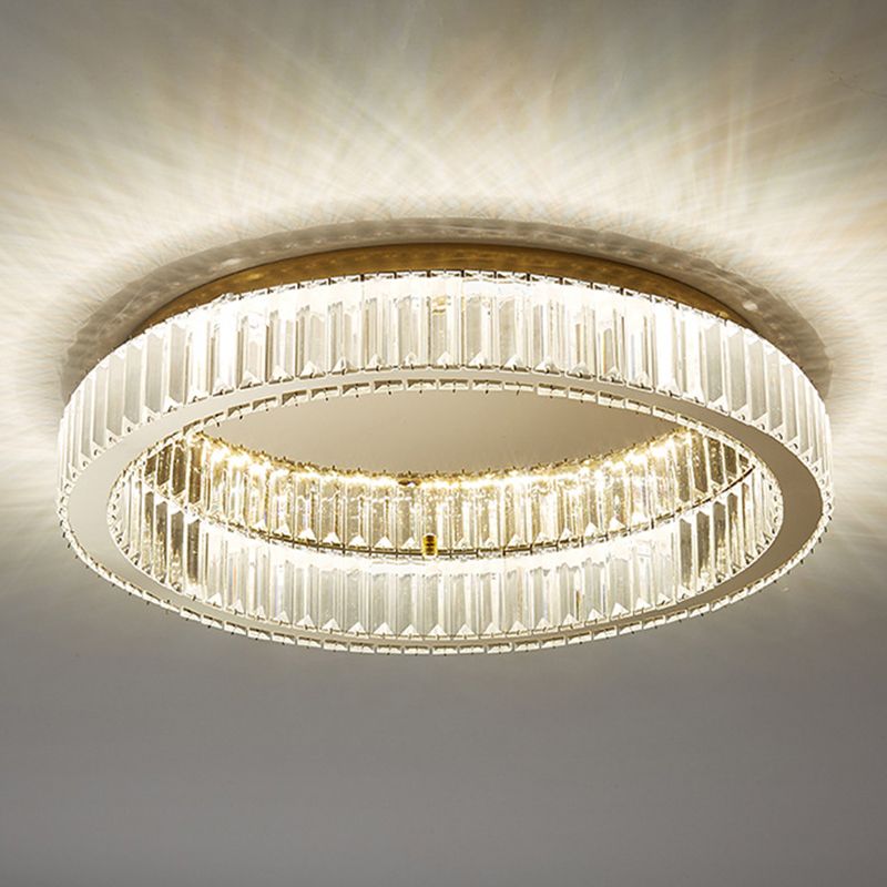 Aurume | Elegante Stralende Gouden Geometrische Kristallen Halo Plafondlamp