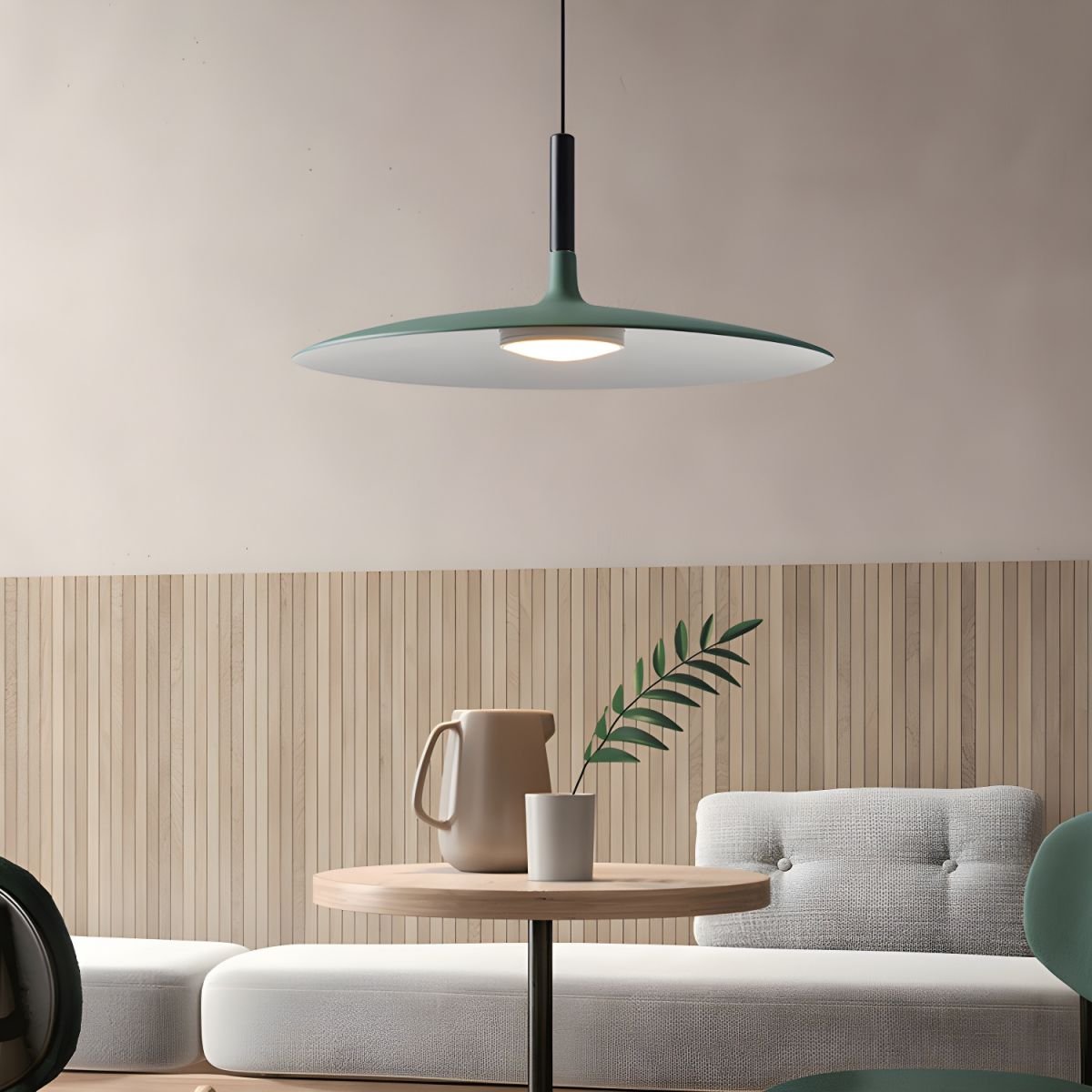 Thaloric | Minimalistische Industriële Aluminium Platte Schijf Hanglamp