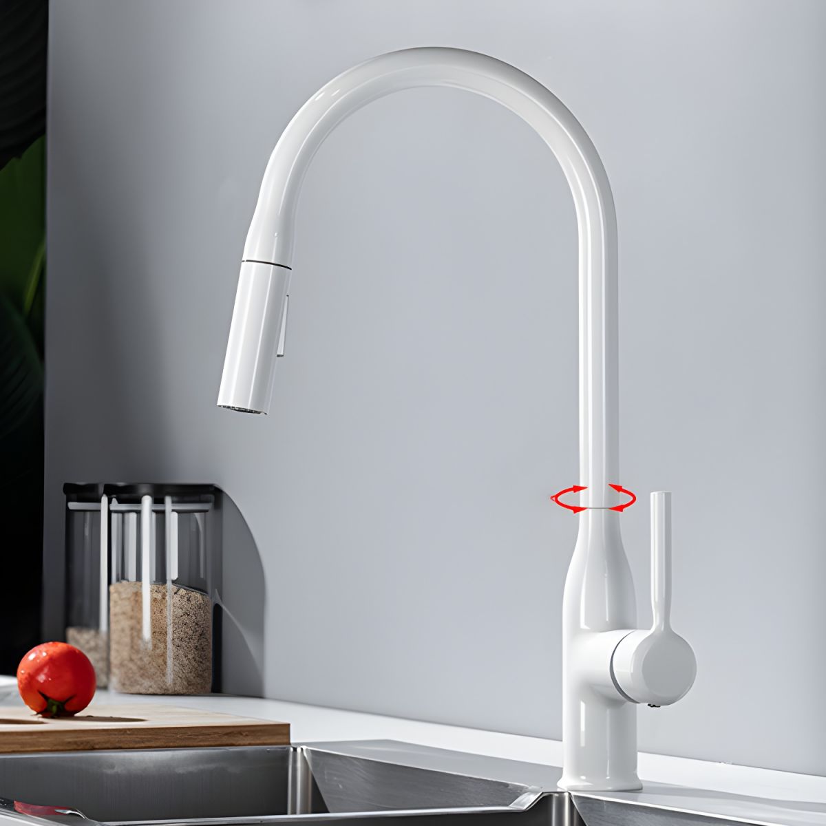 Fjordis | Nordic Gooseneck Uittrekbare Draaikraan Keukenkraan