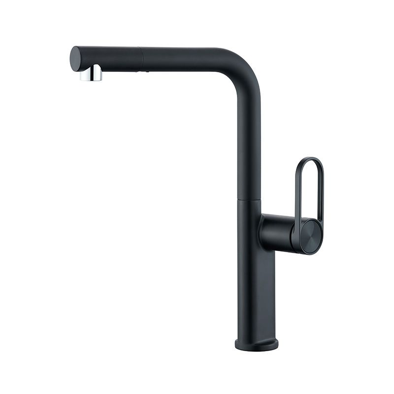 Lindvarek | Elegante L-vormige Uittrekbare Keukenkraan met Uittrekbare Draaiuitloop