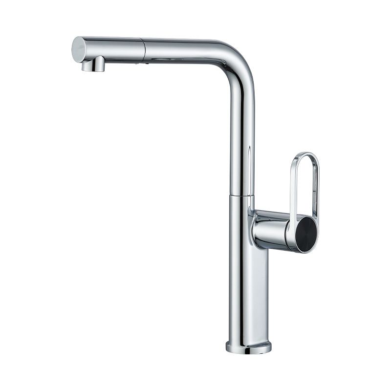 Lindvarek | Elegante L-vormige Uittrekbare Keukenkraan met Uittrekbare Draaiuitloop