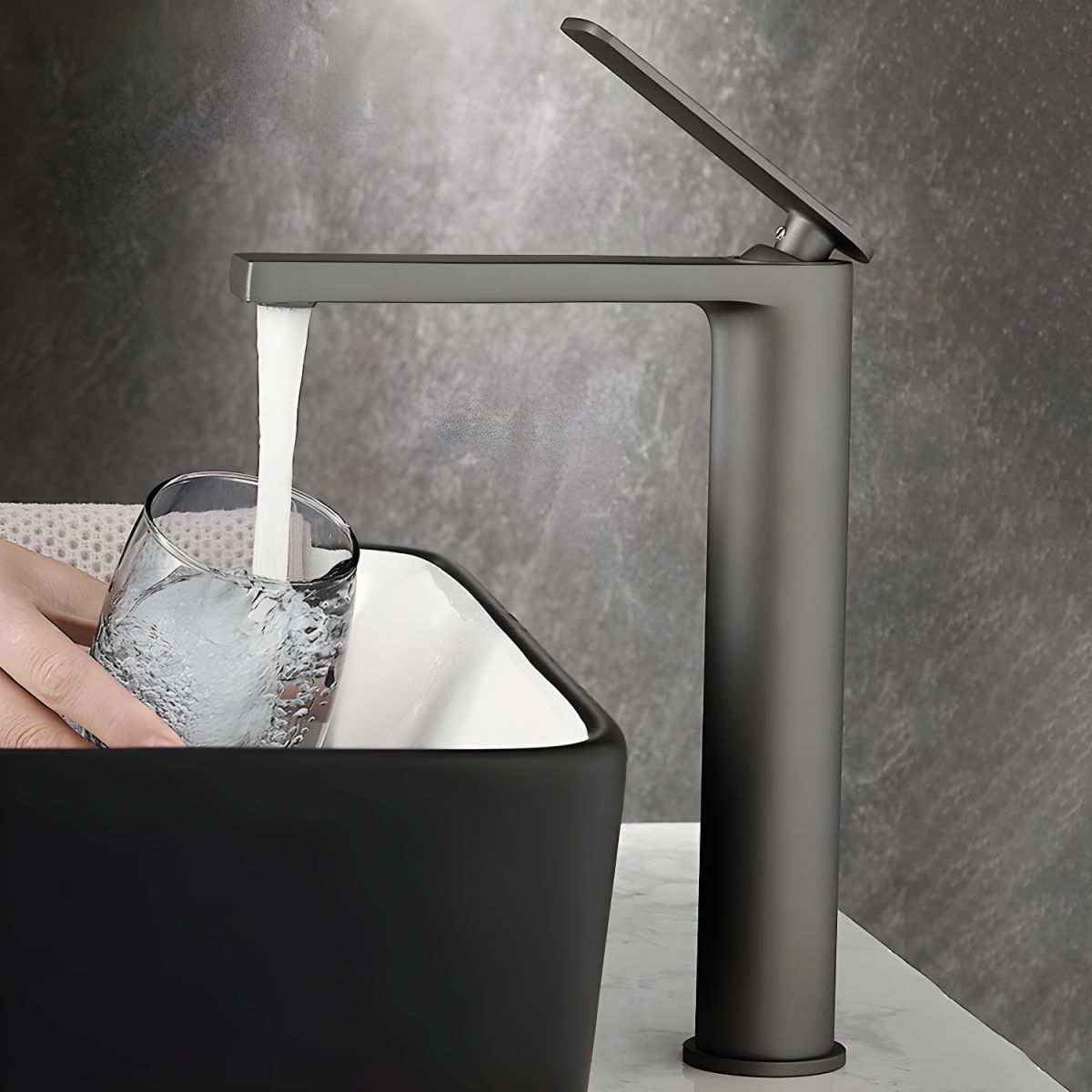 Juvandic | Moderne Tapered Profiel Cilindrische Vaat Badkamer Wastafelkraan