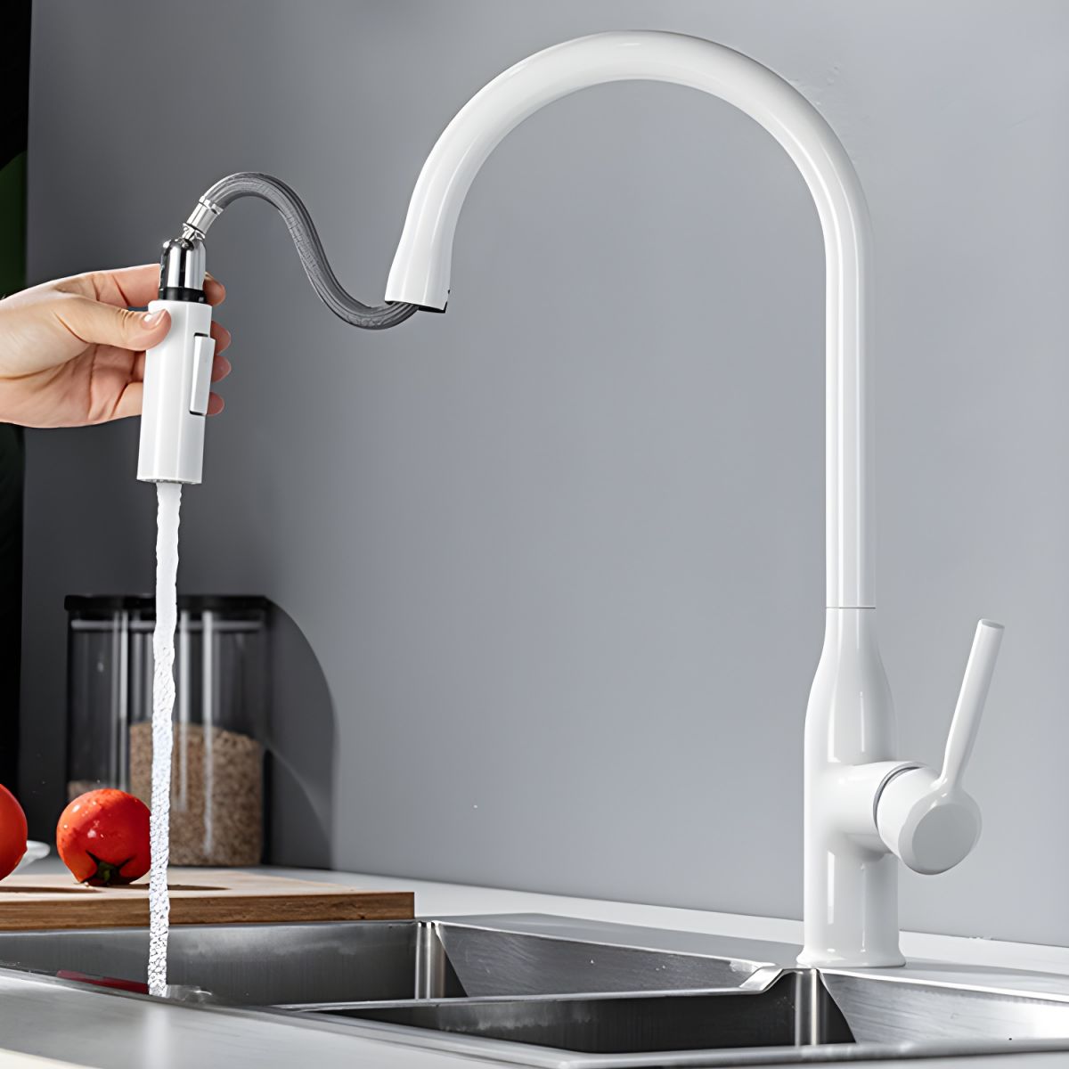 Fjordis | Nordic Gooseneck Uittrekbare Draaikraan Keukenkraan