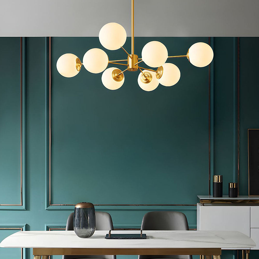 Aurum | Moderne Multi-Licht Frosted Glas Globe Sputnik Kroonluchter