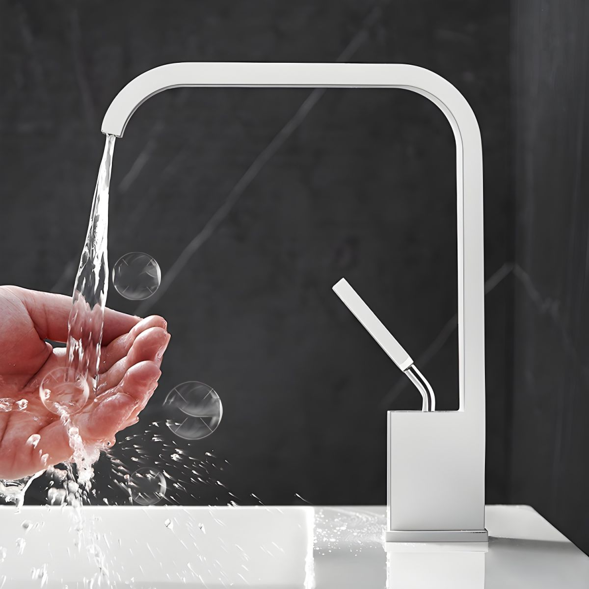 Sylthire | Hedendaags Boogprofiel Waterval Badkamerkraan