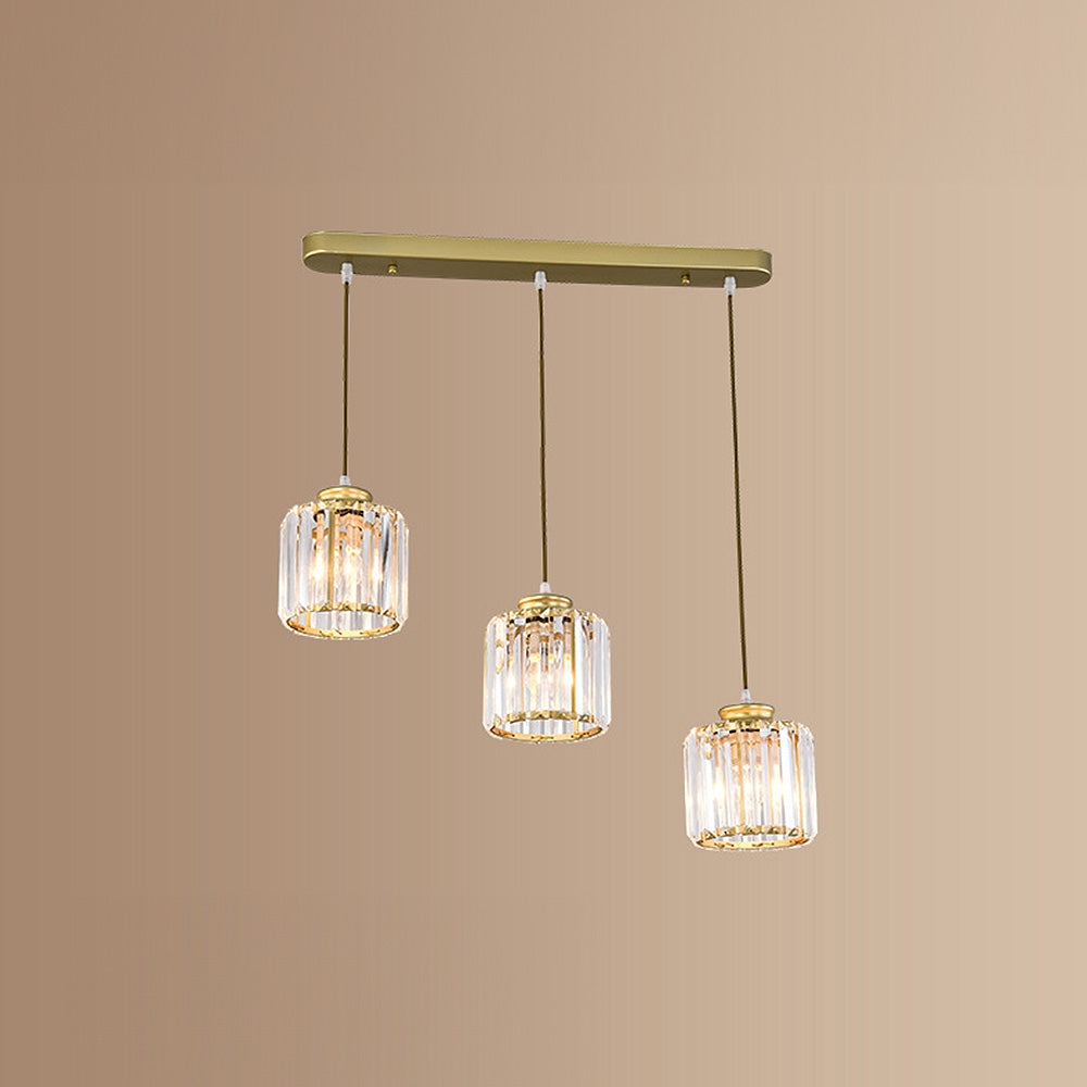 Cubica | Hedendaagse Multi-Licht Metalen en Kristallen Prismahanglamp