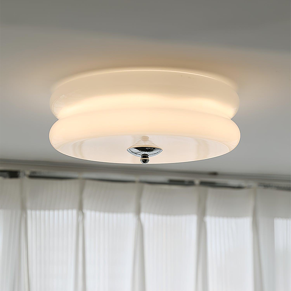 Crema | Vintage Crème Glazen Plafondlamp
