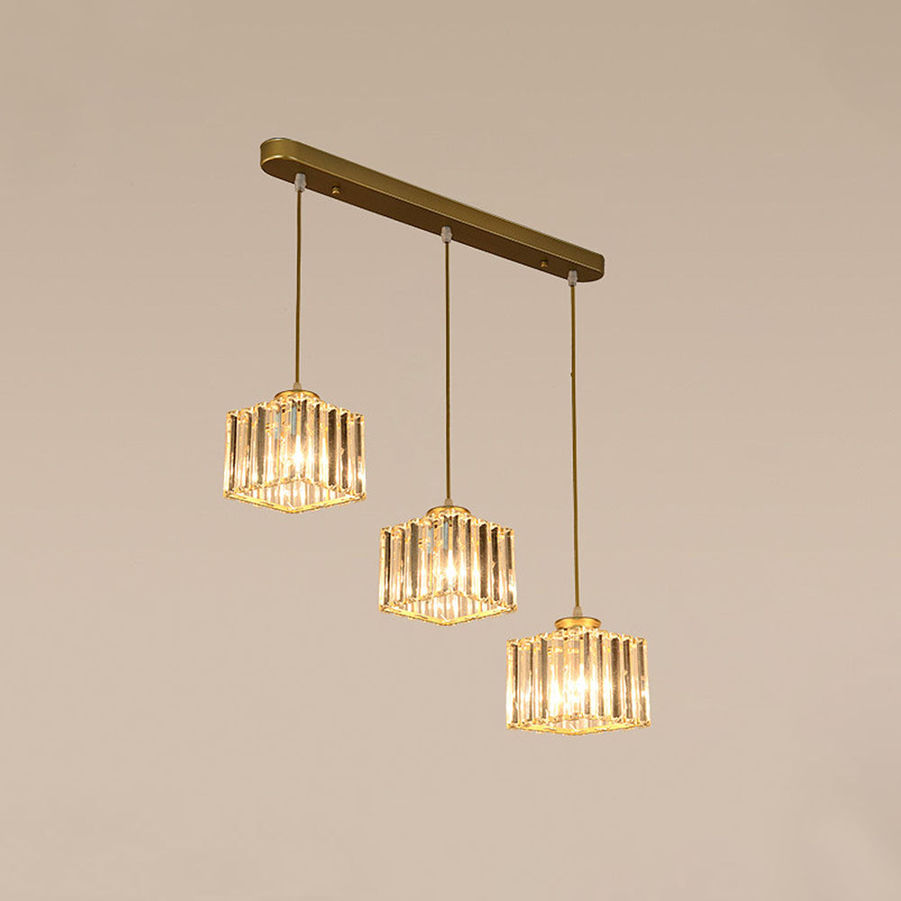 Cubica | Hedendaagse Multi-Licht Metalen en Kristallen Prismahanglamp