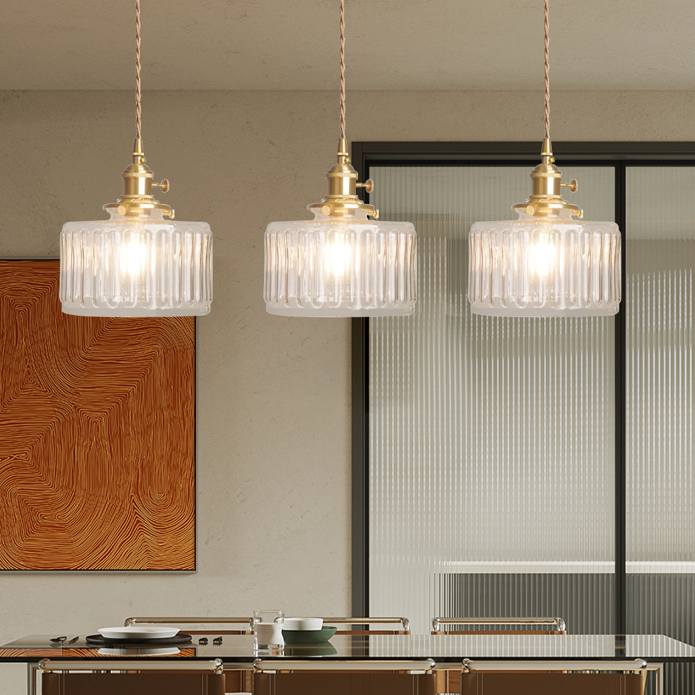 Viridis | Retro Textuur Glazen Cilinder Hanglamp
