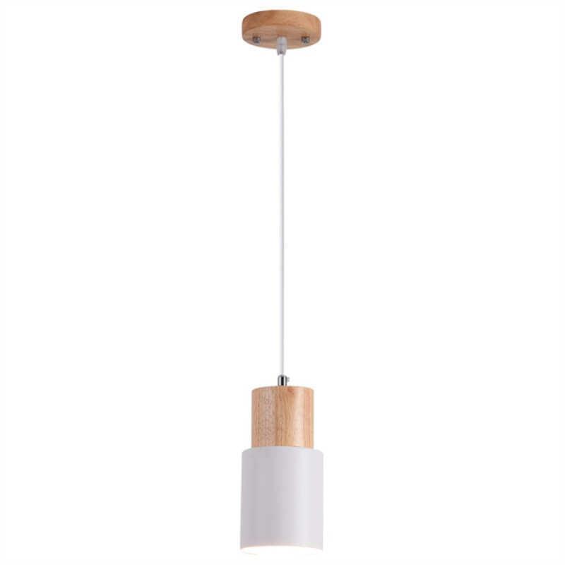 Zeralyon | Noordse Cilindrische Houten en Metalen Hanglamp