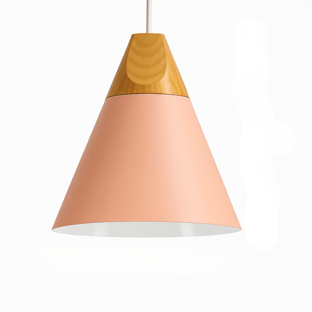 Virelo | Moderne Noordse metalen en houten hanglamp