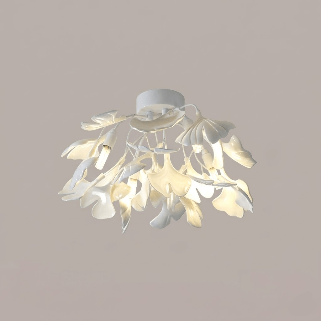 Zephryon | Botanische keramische bladcluster plafondlamp