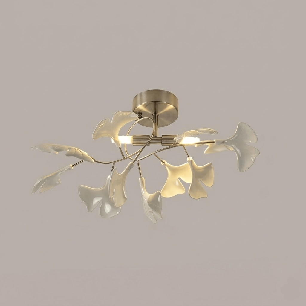 Zephryon | Botanische keramische bladcluster plafondlamp