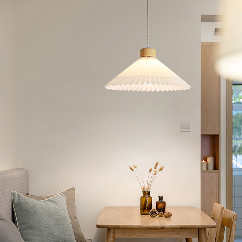 Luvithos | Architectonische Cluster Plissé Geplooide Houten Hanglamp