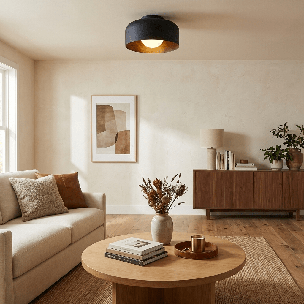 Vervante | Architectonische Gebogen Houtnerf Gestructureerde Plafondlamp
