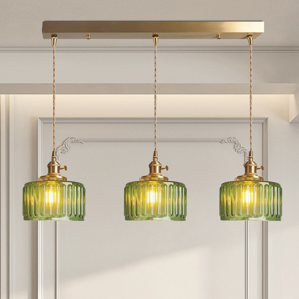 Viridis | Retro Textuur Glazen Cilinder Hanglamp