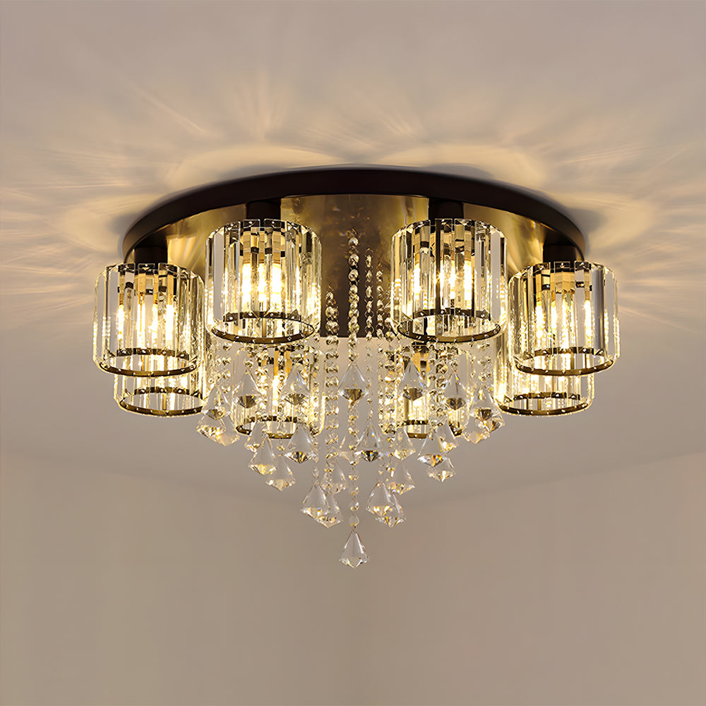 Vespera | Hedendaagse Multi-Head Kristallen Prismaplafondlamp