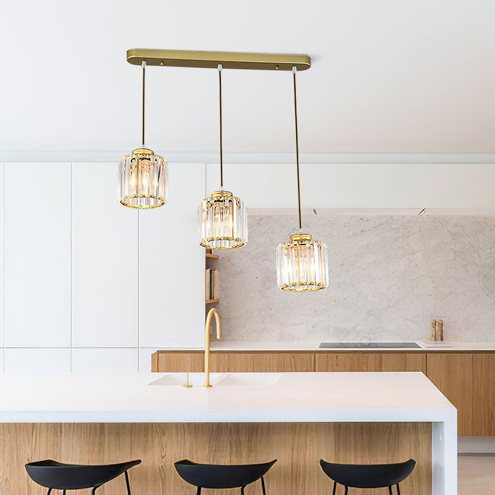 Cubica | Hedendaagse Multi-Licht Metalen en Kristallen Prismahanglamp