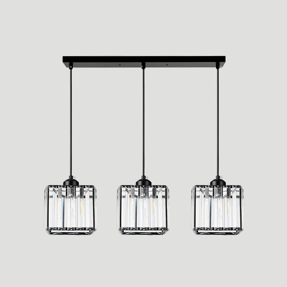 Cubica | Hedendaagse Multi-Licht Metalen en Kristallen Prismahanglamp