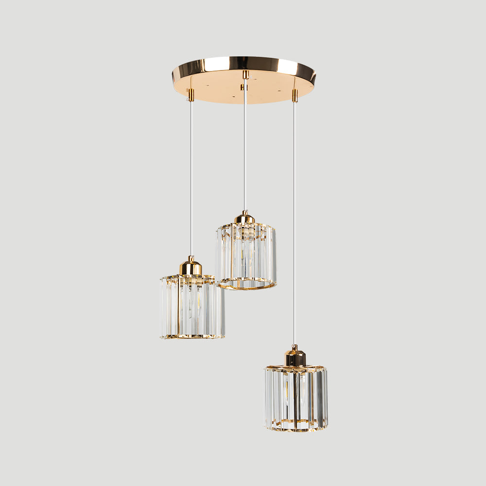 Cubica | Hedendaagse Multi-Licht Metalen en Kristallen Prismahanglamp