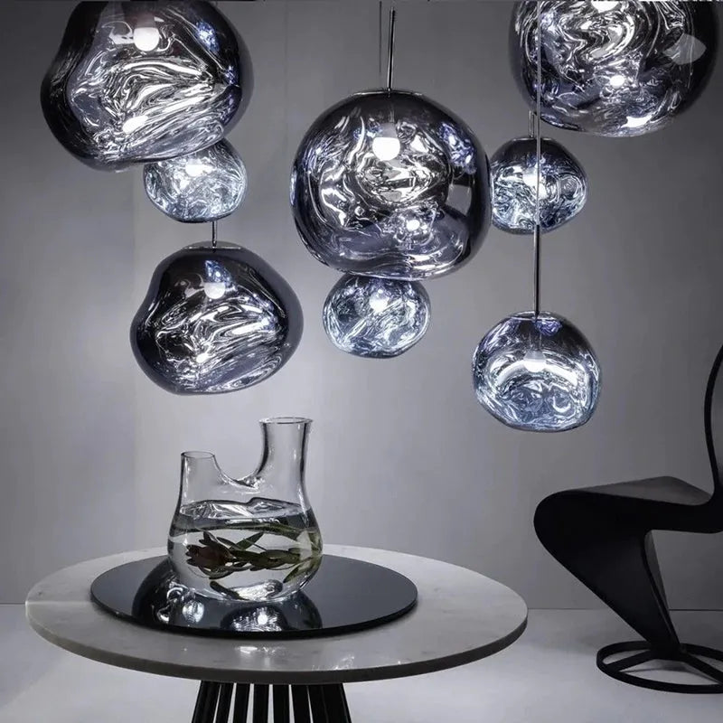 Zora | Moderne Abstract Gesmolten Glazen Translucente Hanglamp