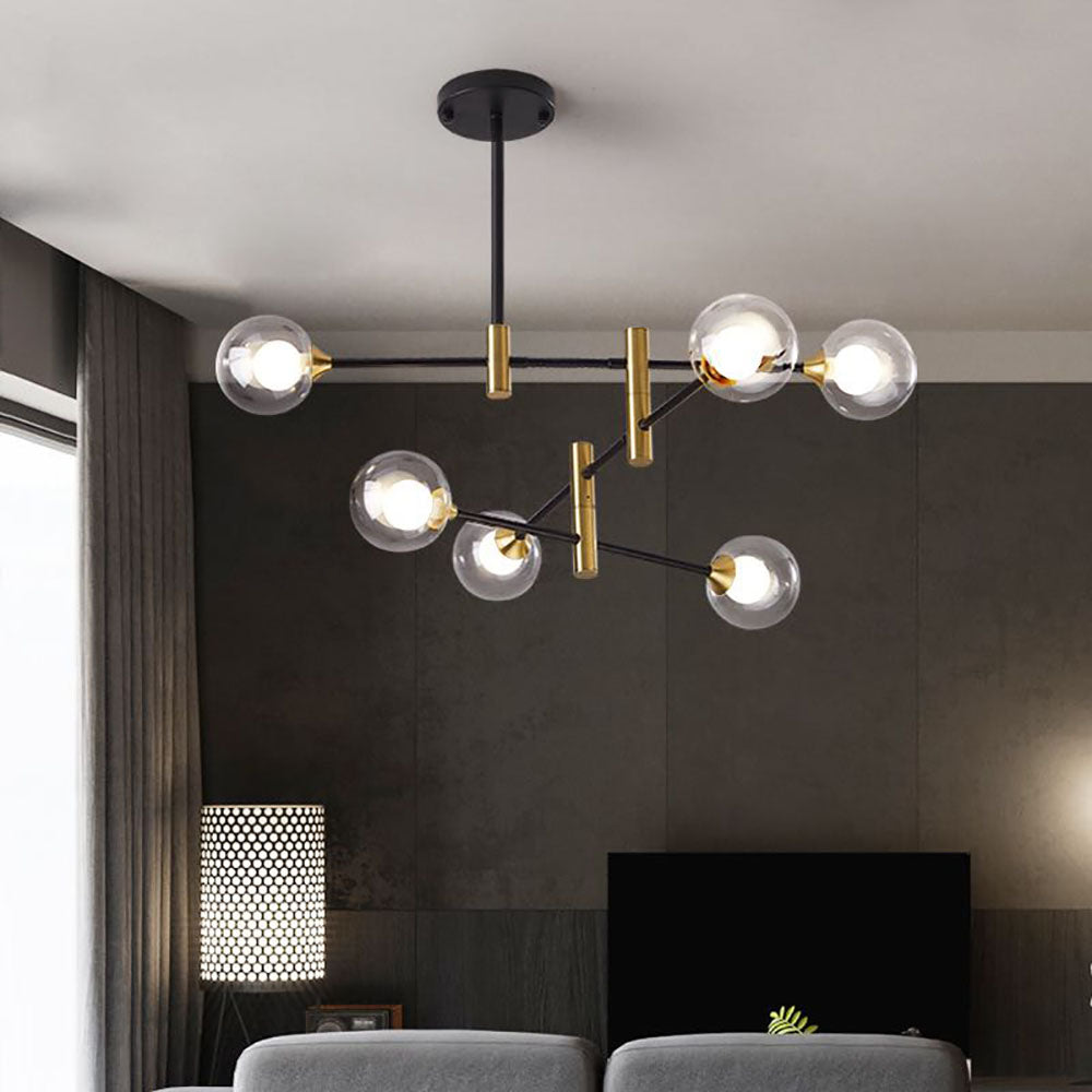 Lythara | Cascading Drop Silhouet Geometrische Glazen Globe Plafondlamp