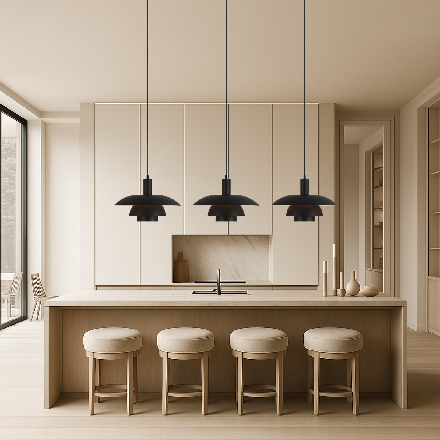 Dania | Minimalistische Deense Stijl Gelaagde Metalen Hanglamp