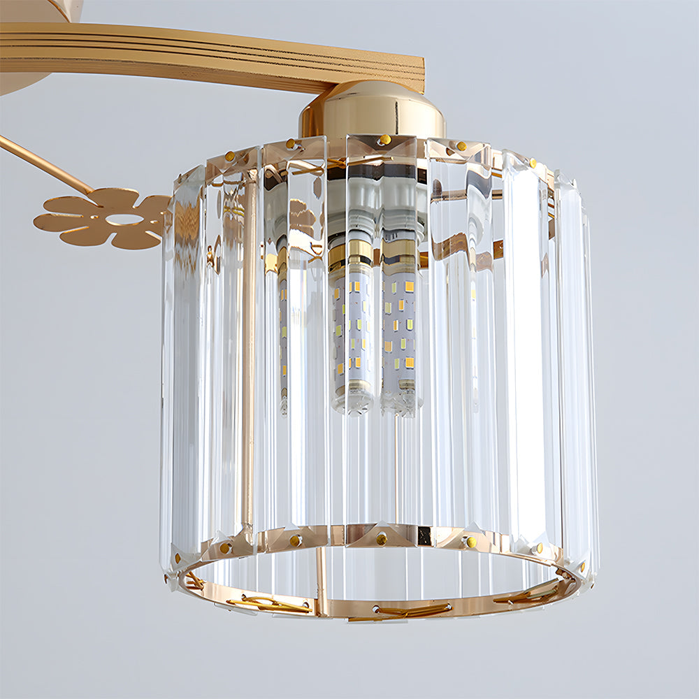 Celestia | Luxe Kristallen Cilinder Semi-Plafondlamp