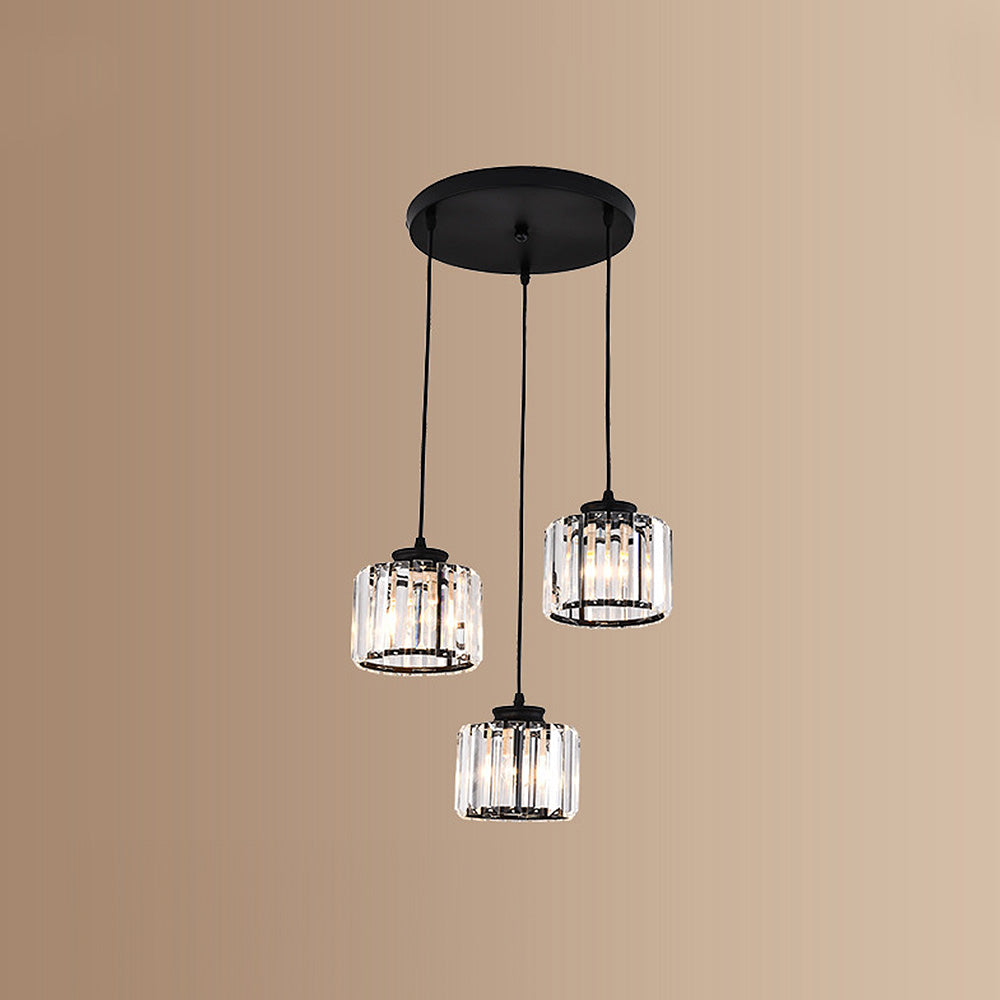 Cubica | Hedendaagse Multi-Licht Metalen en Kristallen Prismahanglamp