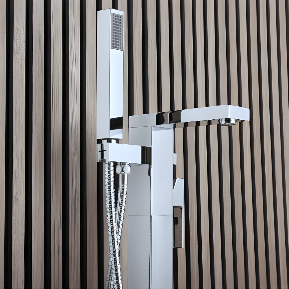 Kubik | Moderne Vierkante Vrijstaande Douchemengkraan Met Handdouche
