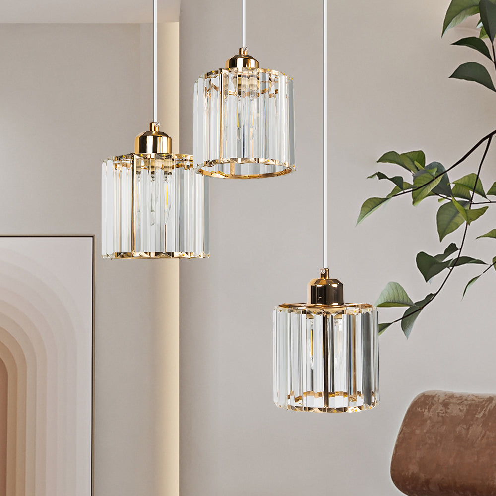 Cubica | Hedendaagse Multi-Licht Metalen en Kristallen Prismahanglamp