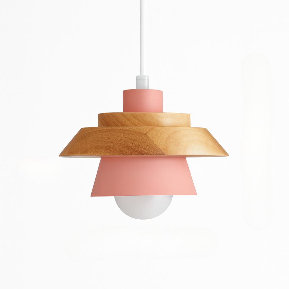 Virelo | Moderne Noordse metalen en houten hanglamp