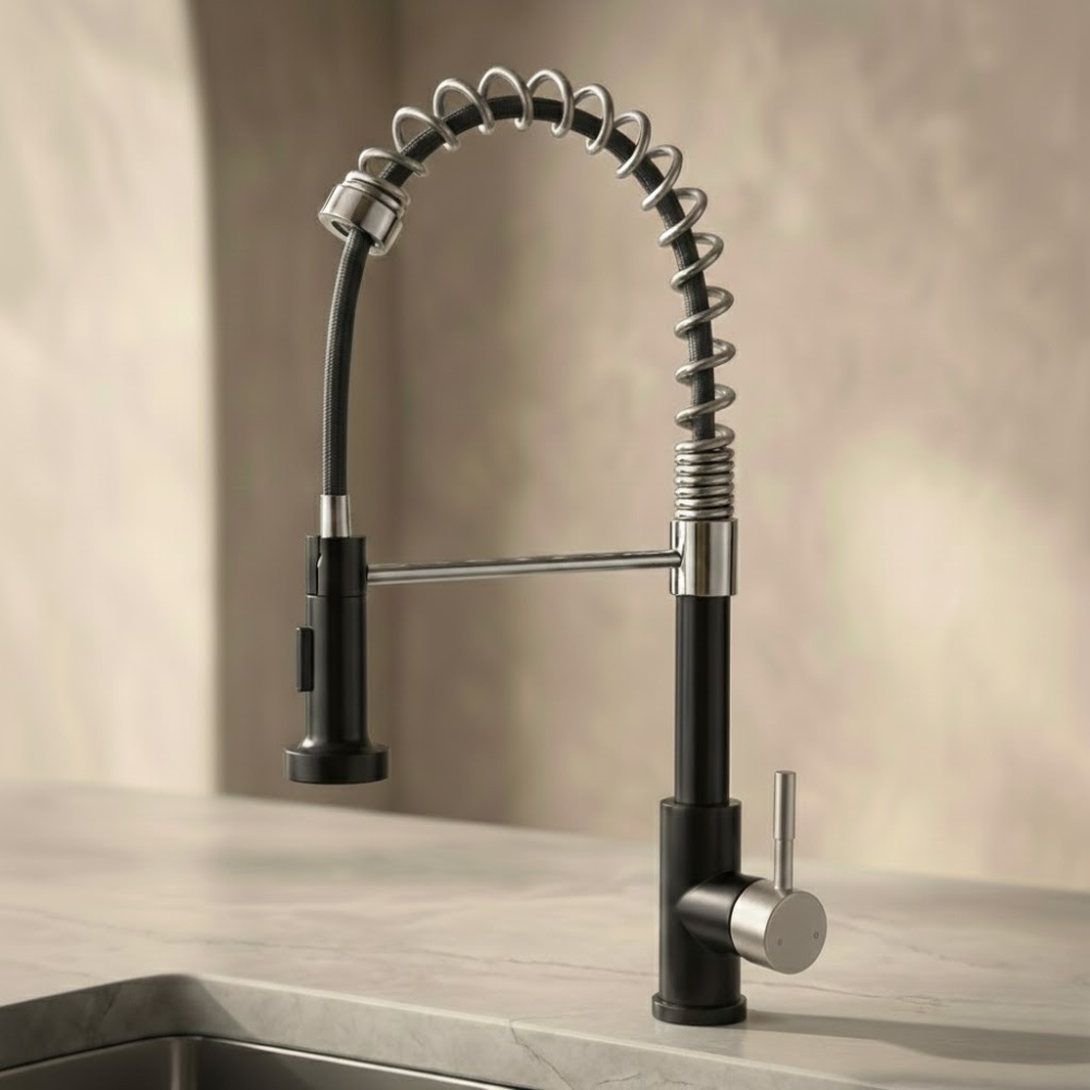 Helix | Voorafspoel Keukenkraan met Uittrekbare Sprayer & Dubbele Spuitmodus