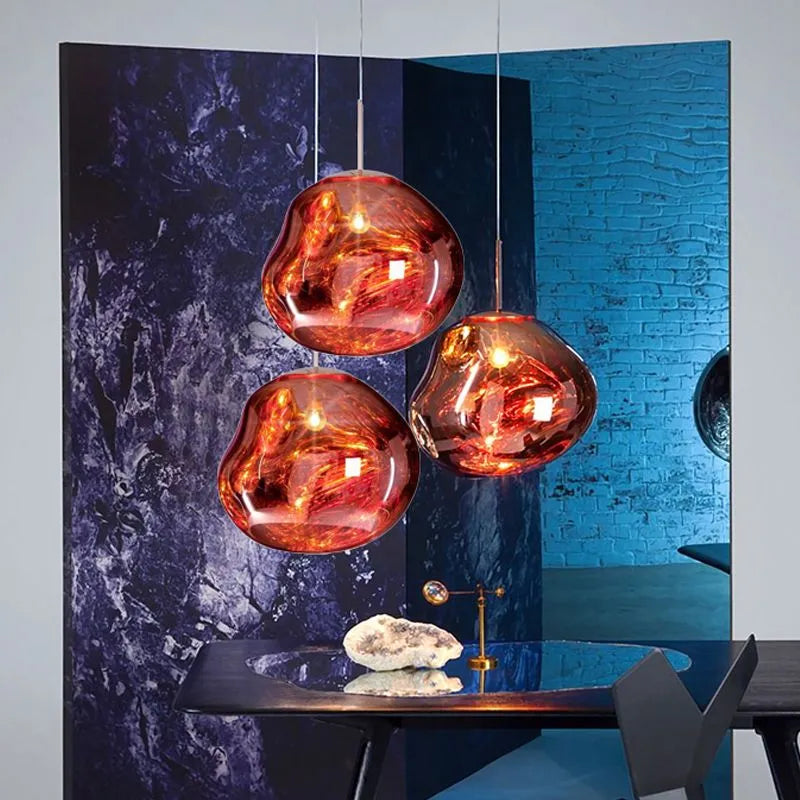 Zora | Moderne Abstract Gesmolten Glazen Translucente Hanglamp