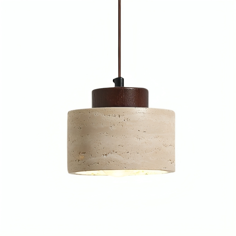 Lithos | Minimalistische Cilinder Travertijn Steen Hanglamp