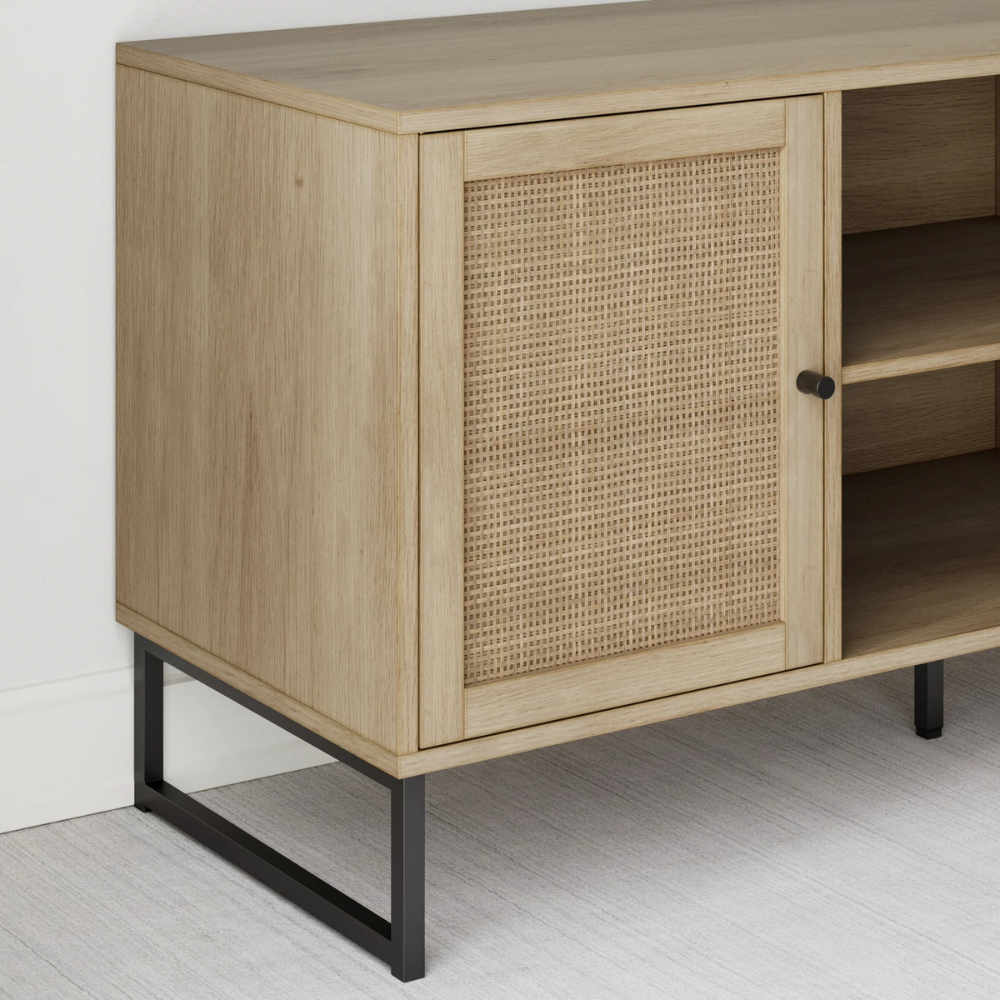 Cora | Moderne Rieten Opbergkast en Media Console TV Stand