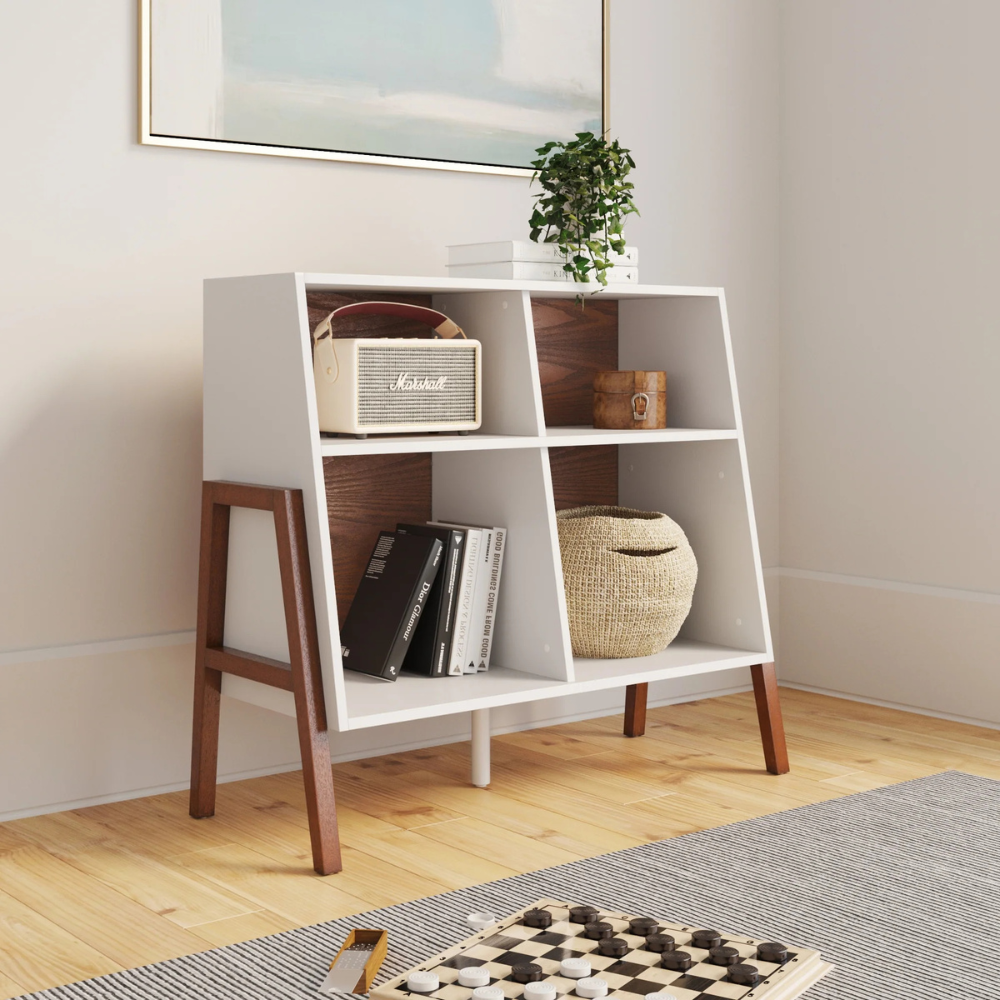 Lyra | Moderne Open Cubby Vier Compartment Opbergkast